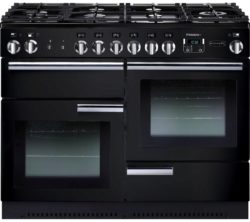 Rangemaster  Professional 110 Dual Fuel Range Cooker - Black & Chrome